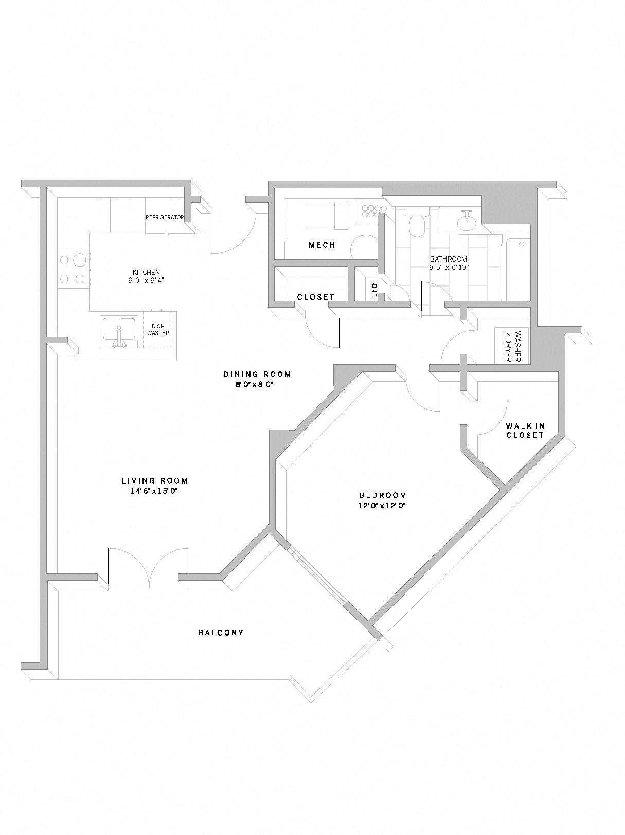 Floor Plan A7 at AVE Florham Park, Florham Park, NJ